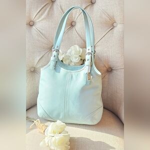 Coach Light Blue Leather Shoulder Bag